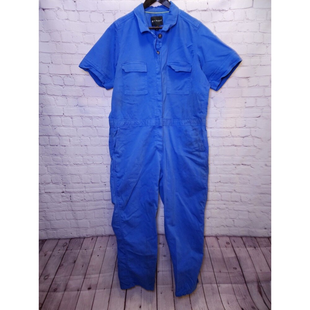 BP x Wildfang Blue Short Sleeve Jumpsuit
